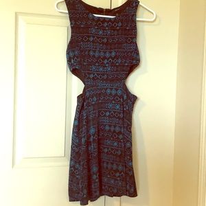 Black&blue pattern cut out Forever 21 dress S